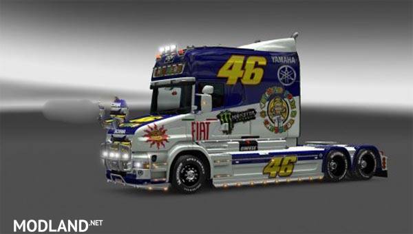 Valentino Rossi skin for Scania T-cab mod for ETS 2