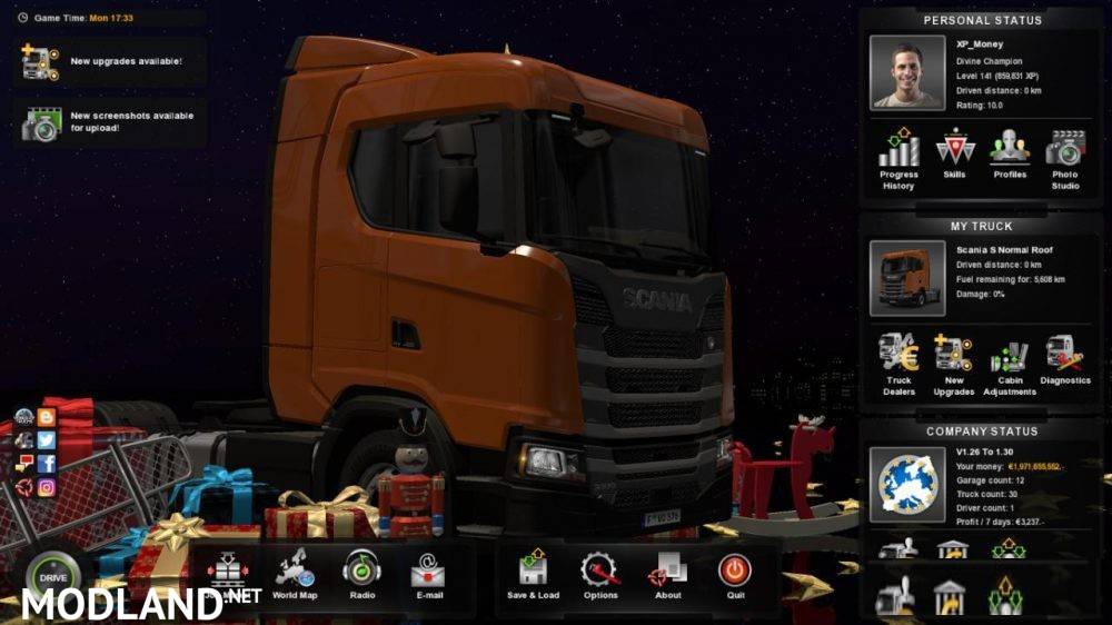 Save Game XP Money mod for ETS 2